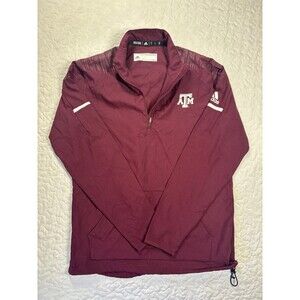 Adidas Texas A&M Maroon Light Weight Half Zip Jacket Size Small